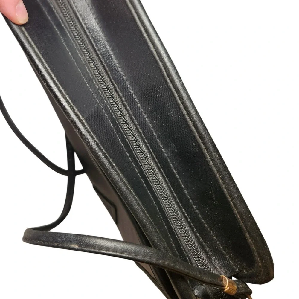 Liz Claiborne Black Faux Leather Slim Crossbody Bag